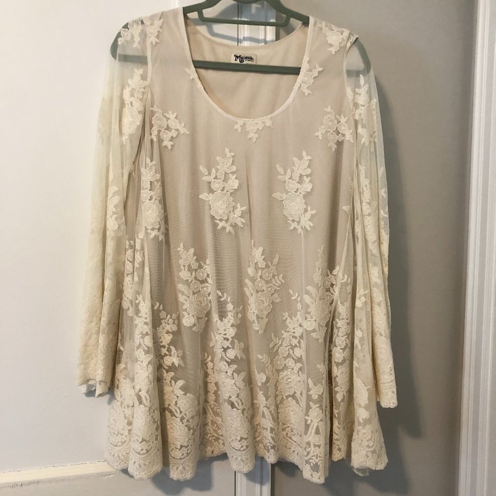 Show Me Your Mumu White Lace Mini Dress